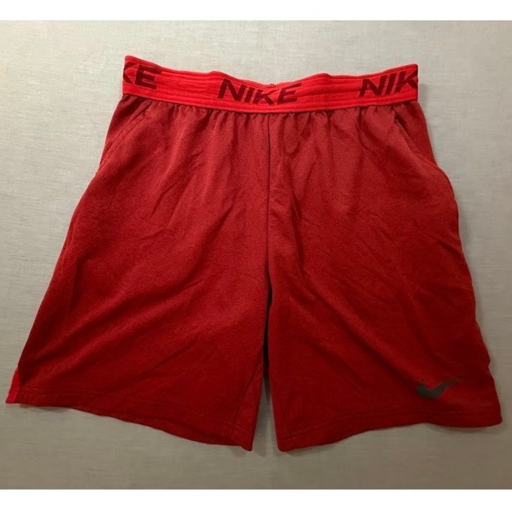 Nike Dri‎ Fit Red Athletic Shorts Men's Size Large Gym Workout Performance 30X7.